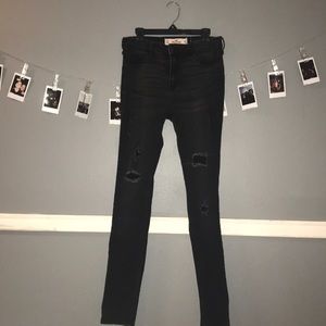 High Rise Faded Black Jeans
